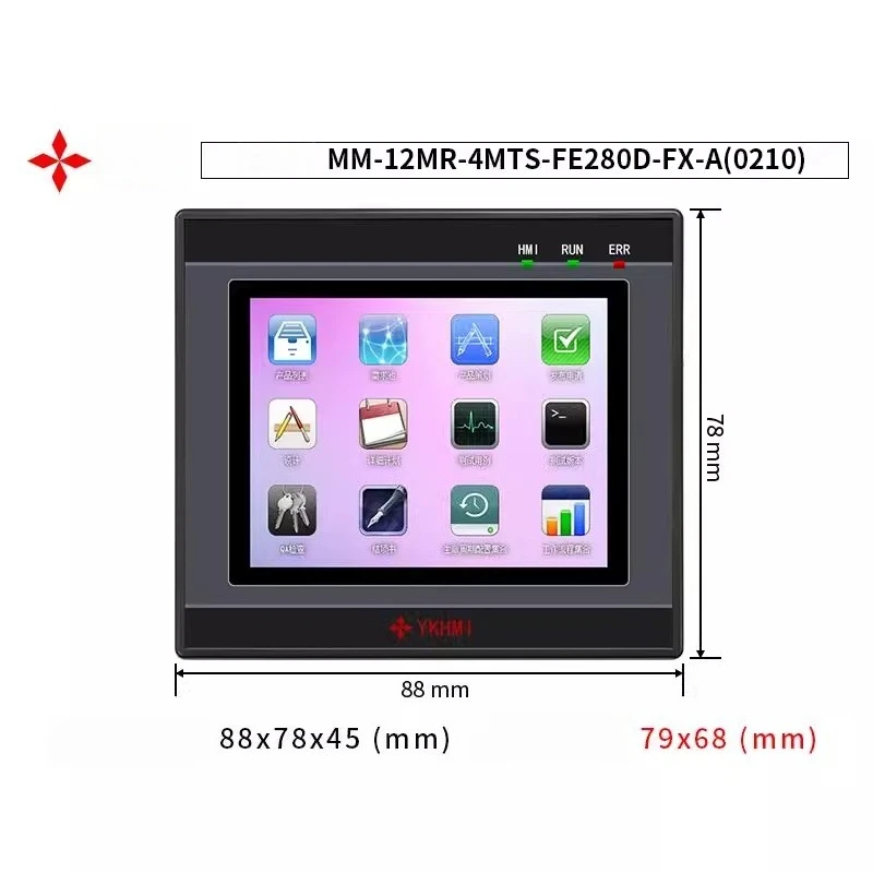 YKHMI 2,8 Zoll PLC&HMI MM-12MR-4MTS-FE280D-FX-A MM-20MR-4MTS-FE400FX-A MM-20MR-4MTS-FE400FX-B MM-12MR-4MTS-FE280D-FX-B Image