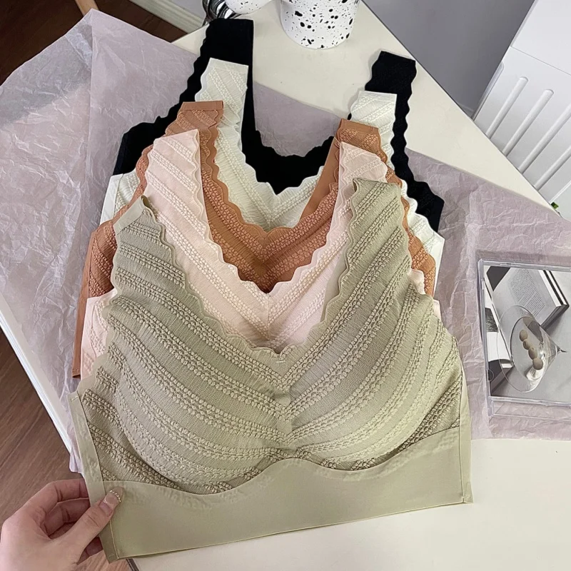 Femmes Push-Up soutiens-gorge sport réservoir Sexy Lingerie femme doux rembourré 3/4 tasse haut sans fil brassière M-XXXL grande taille intimes