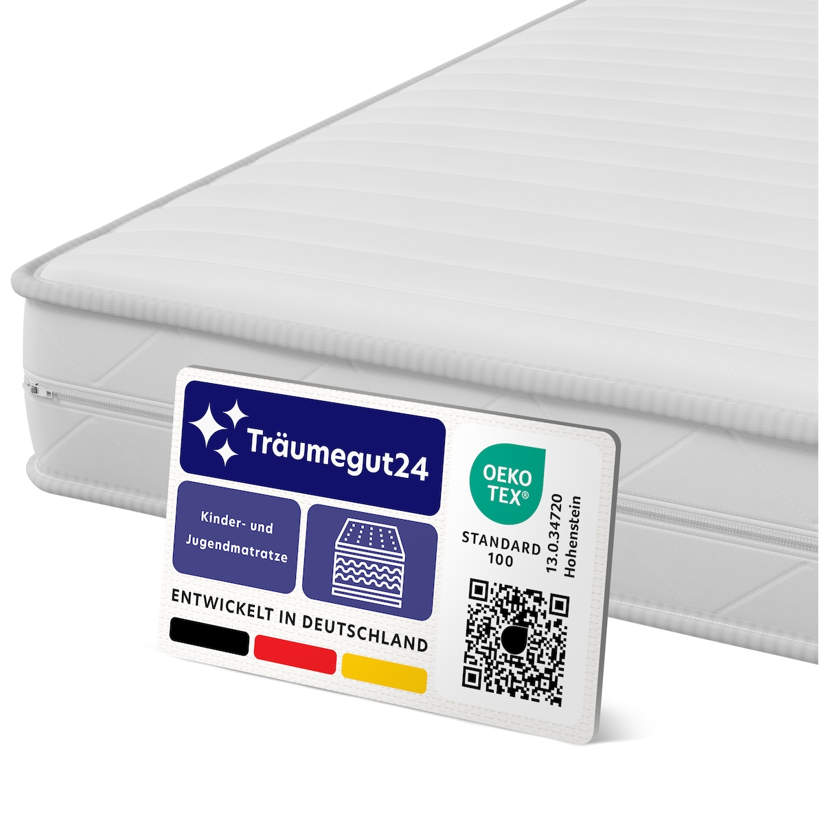 Träumegut24 - AquaFlex 7-Zonen Kaltschaumatratze 90x200cm | H2&H3 | Hypoallergen | Bezug abnehmbar & waschbar | OEKO-TEX | (15cm, 90x200cm) Image
