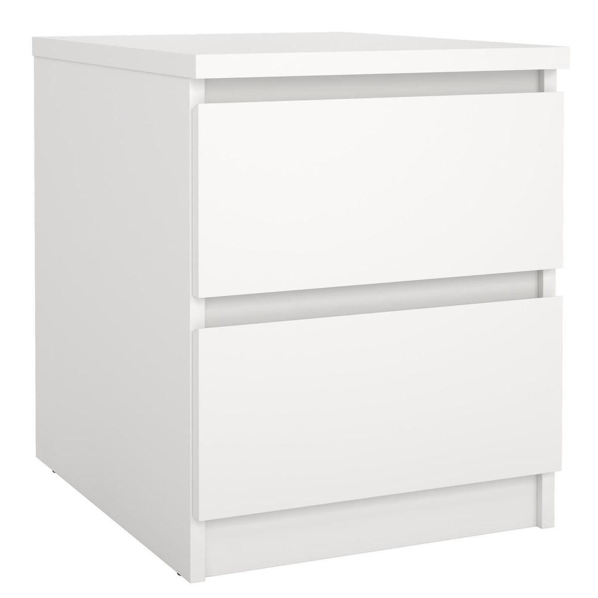 WellHome - Nachttisch mit 2 Schubladen in der Farbe Weiß 41 x 50 x 50 cm - Sil White Image