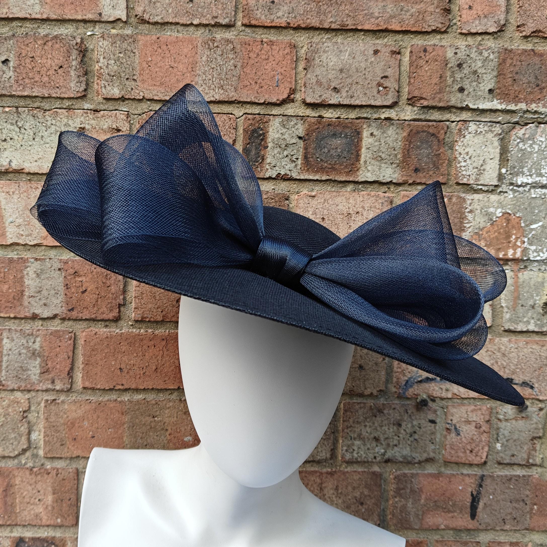 schwarz marine blau Fascinator Hut Kopfschmuck Burlesque Hochzeit Hut Stirnband Hochzeit Hut Hut Stirnband Hut Hut Stirnband Braut Hut Hut Stirnband H