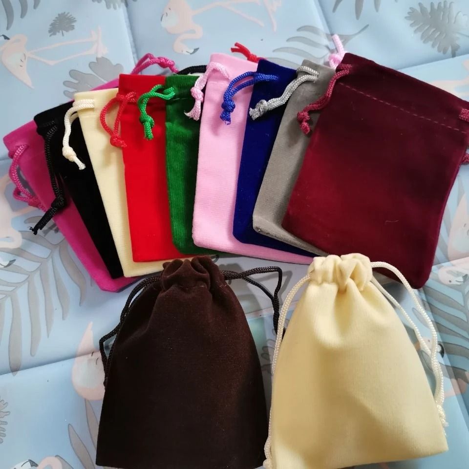 Drawstring Velvet Jewelry Bags High Performance Necklace Packaging & Luxury Gift Pouches (100pcs lot) wine Red 7 X 9 Cm