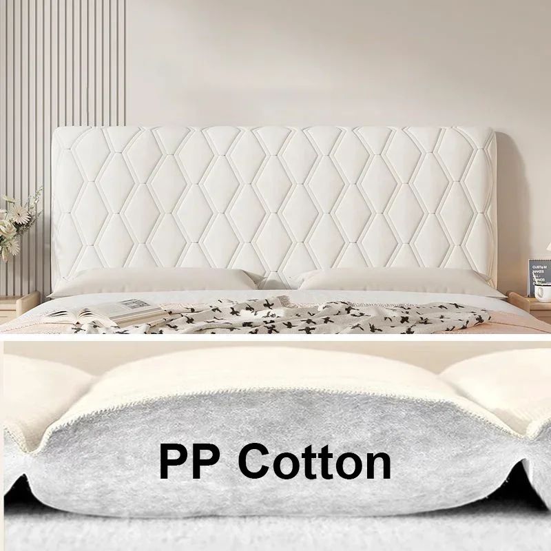 Thickened Soft Headboard Protective Cover beige 82.68 27.56 9.84 In