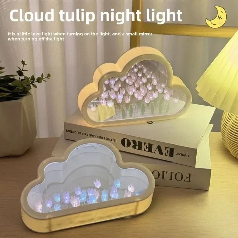 Handmade "Tulip Cloud" Mirror Night Light Handmade "Tulip Cloud" Mirror Night Light