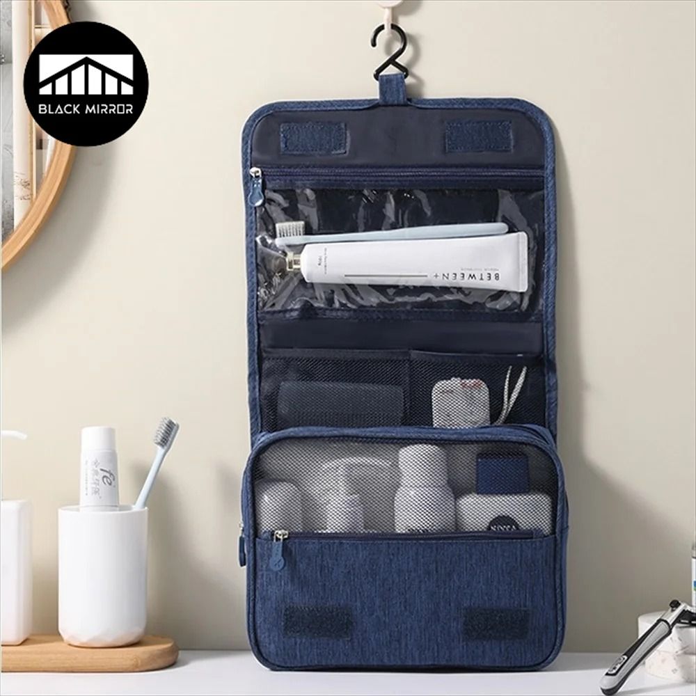 Waterproof Hanging Toiletry Bag Large Capacity Travel Makeup Organizer gray