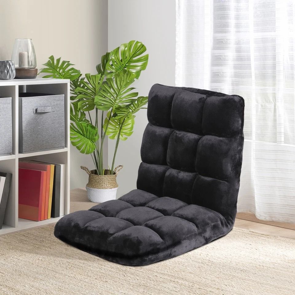 Adjustable Folding Floor Gaming Chair, Black Lounger Sofa, Recliner Bed Couch Lazy Seat For Comfortable Sitting Adjustable Folding Floor Gaming Chair, Black Lounger Sofa, Recliner Bed Couch Lazy Seat For Comfortable Sitting