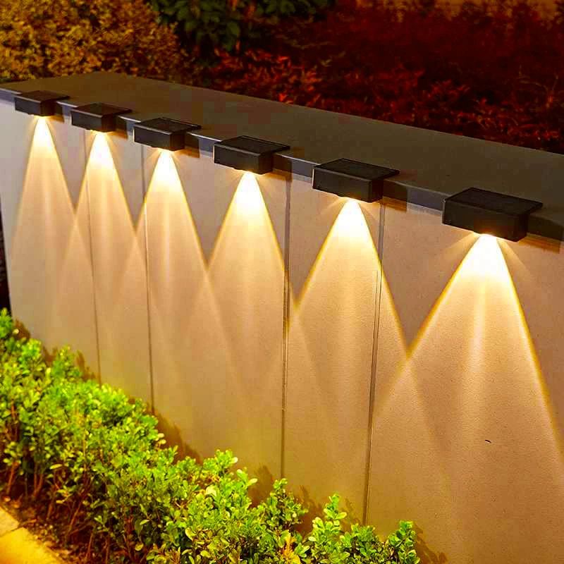 Ultra Bright Solar LED Outdoor Wall Lamp white 4 Pcs