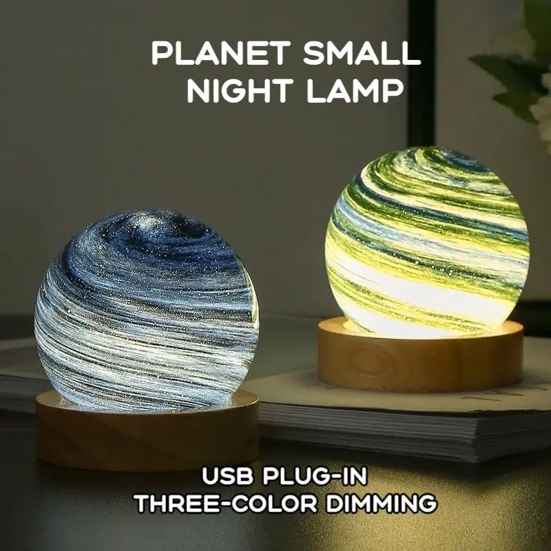 USB Powered 3D Moon Glass Night Lamp With Wooden Stand morning usb Plug