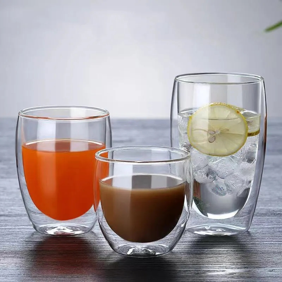 Premium Handmade Double Wall Glass Cups Insulated Transparent Tea, Espresso, Whisky, And Coffee Mugs 250ml