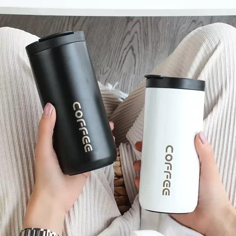 Insulated Coffee Mug Stainless Steel Travel Flask Leakproof Thermo Bottle For Hot & Cold Beverages blue