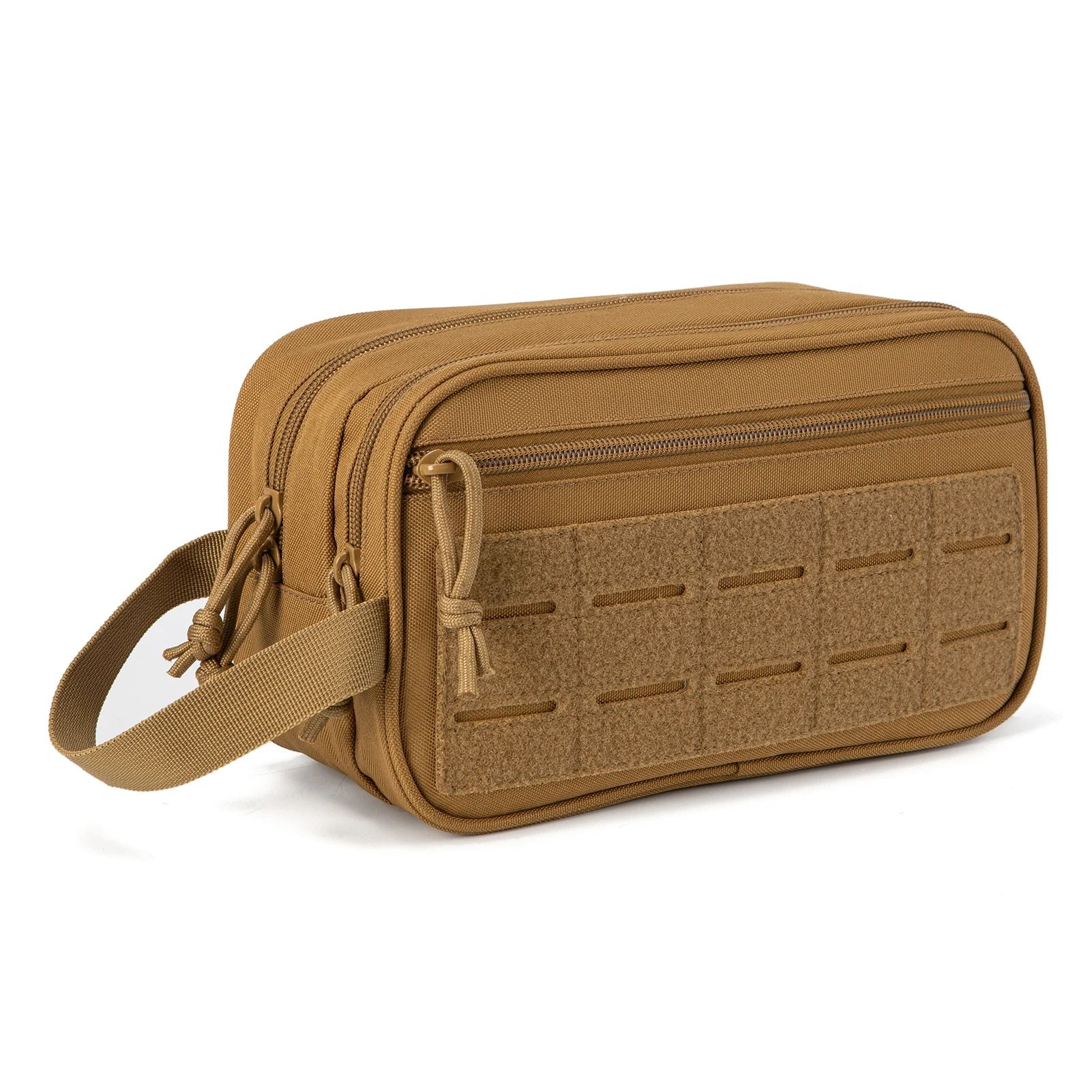 Tactical Molle Hanging Toiletry Bag Travel Dopp Kit For Men And Women khaki