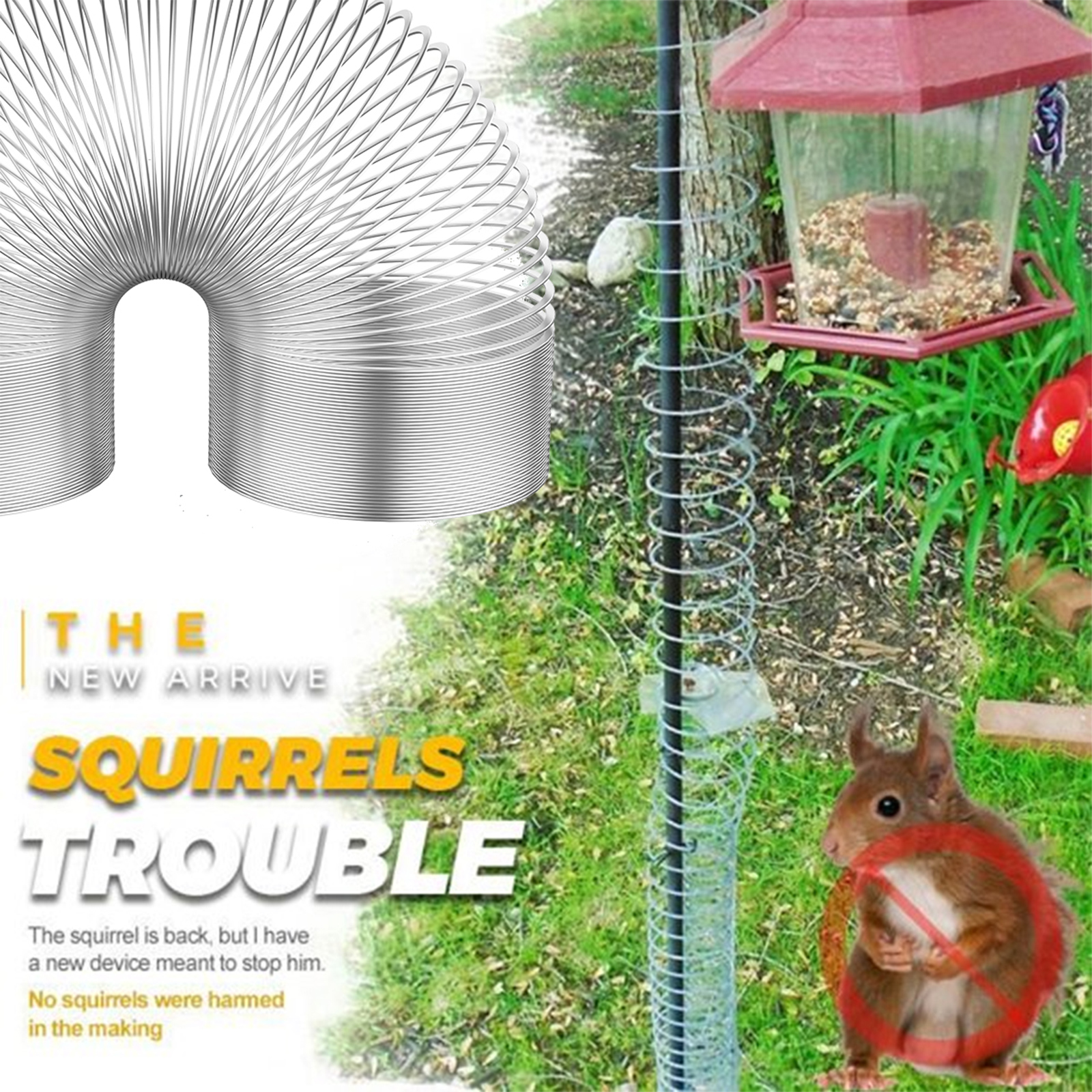 Squirrel Proof Compression Spring, Anti Raccoon Protection, Outdoor Bird Feeder 1pc