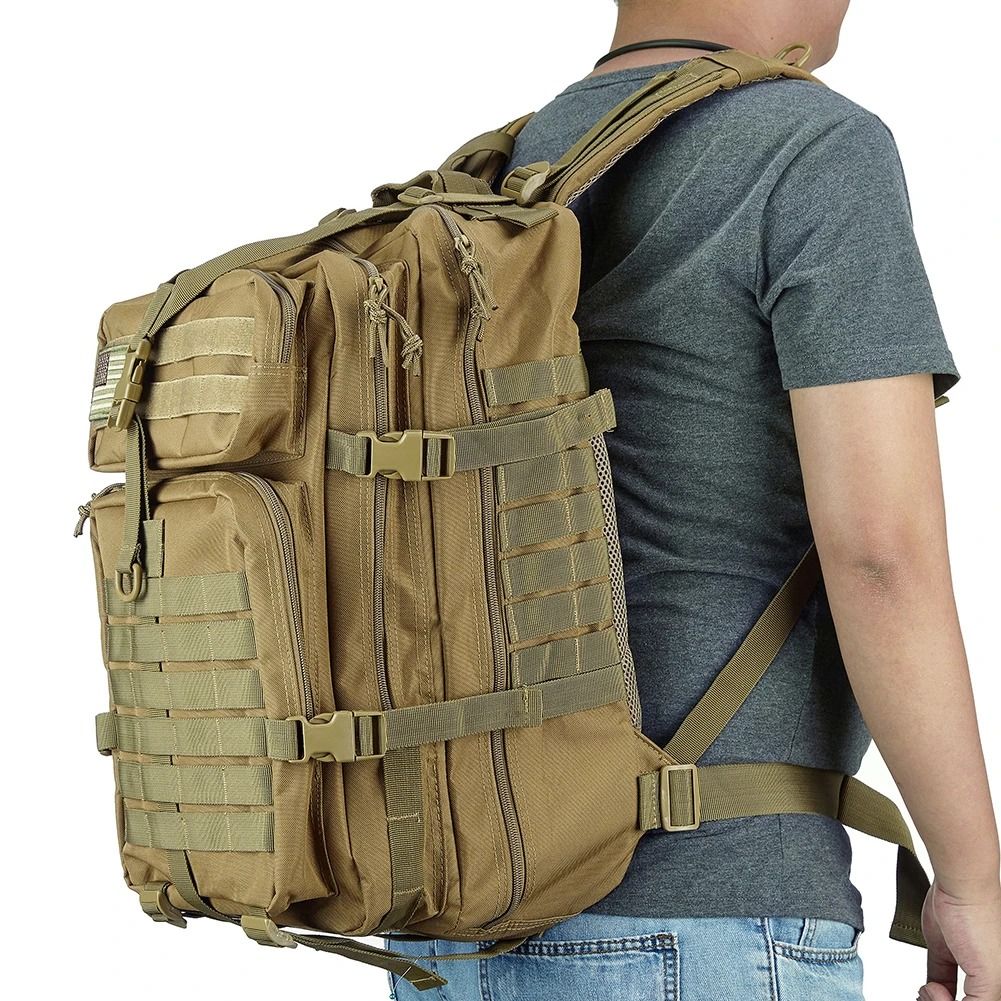 45L Tactical Backpack Outdoor Molle Travel And Camping Pack khaki