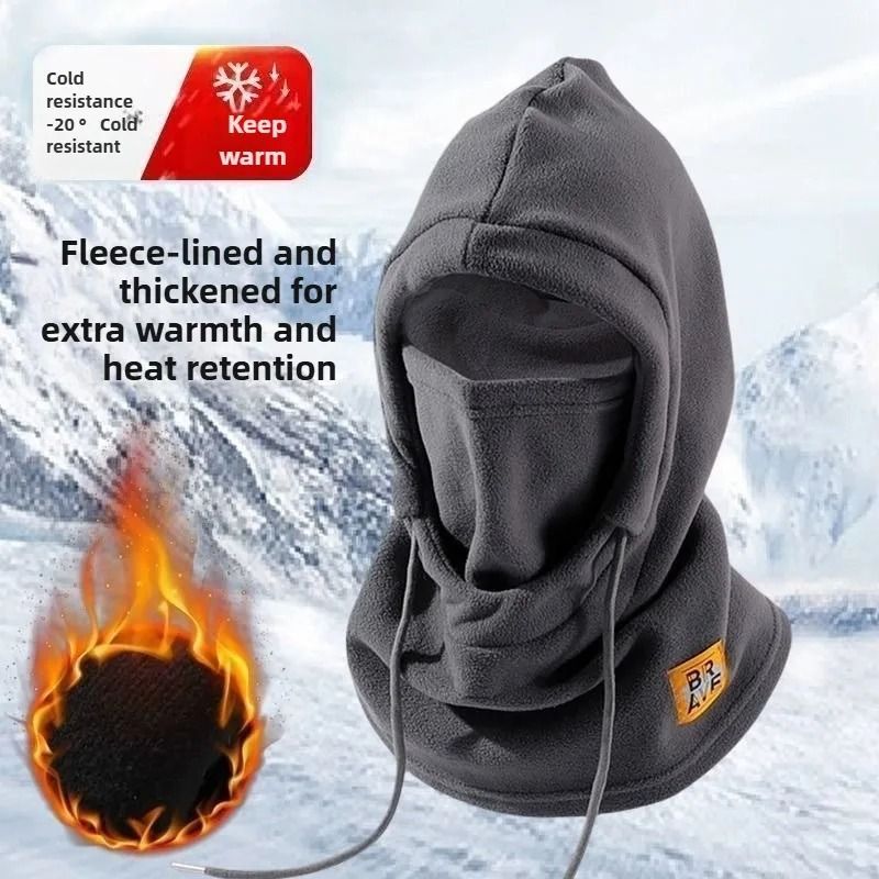 Thermal Fleece Outdoor Balaclava And Neck Warmer black
