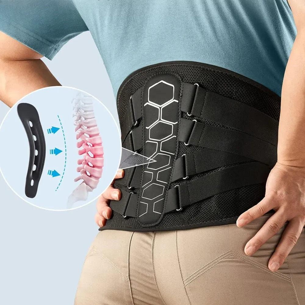 ErgoFlex Pro Back Brace For Lower Back Pain Relief With Removable Pad And Breathable Lumbar Support Belt l