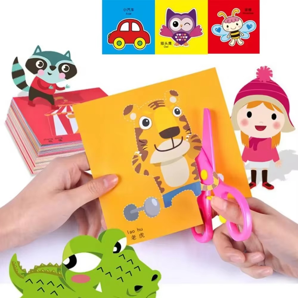Handmade Paper Cut Book For Kids DIY Cartoon Scrapbooking Art Toys & Learning Gift For Children Handmade Paper Cut Book For Kids DIY Cartoon Scrapbooking Art Toys & Learning Gift For Children