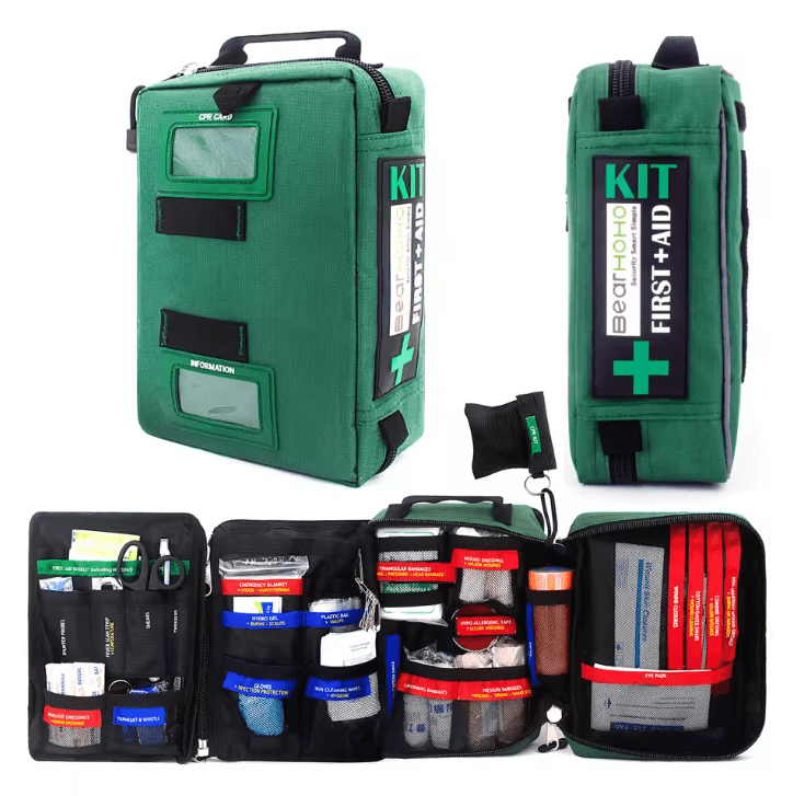 255 Piece Large Emergency First Aid Kit 4 Compartment Trauma Medical Rescue Bag For Home, Car & Outdoor empty Bag