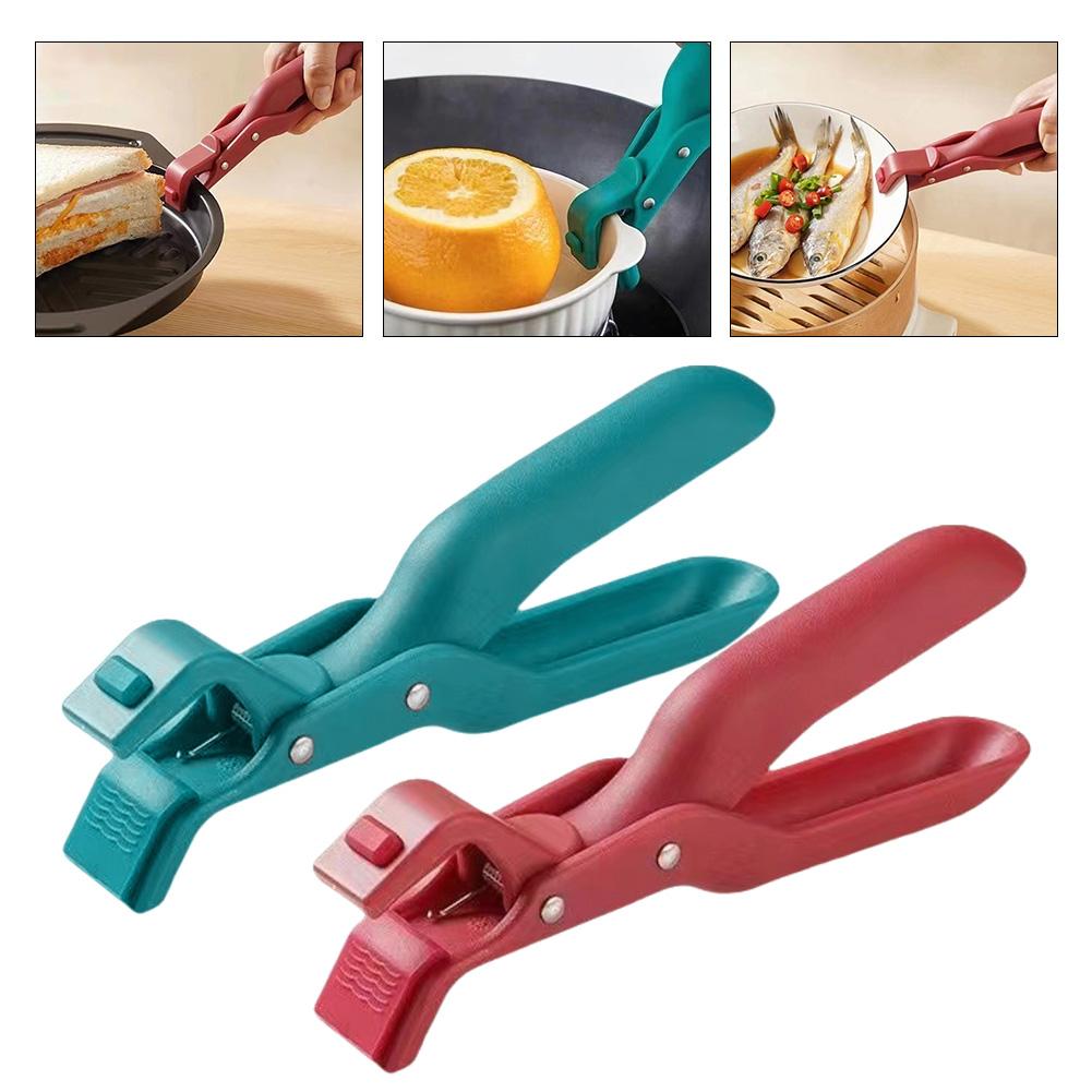 Anti Scalding Plate Gripper Tongs For Hot Plates & Bowls green