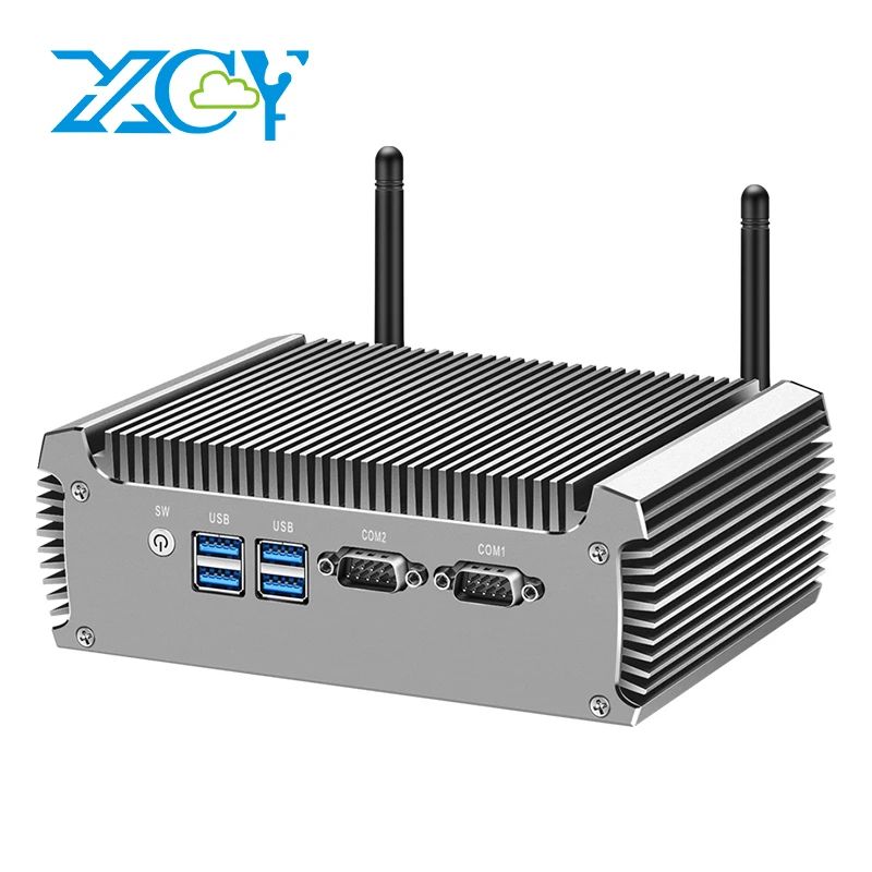 XCY Fanless Industrial Mini PC With Intel I7, Dual LAN & RS232 intel Pentium 3805u 8g Ram 256
