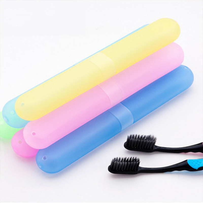 Portable Toothbrush Holder Case, Travel Hiking Camping Toothbrush Protector Box yellow