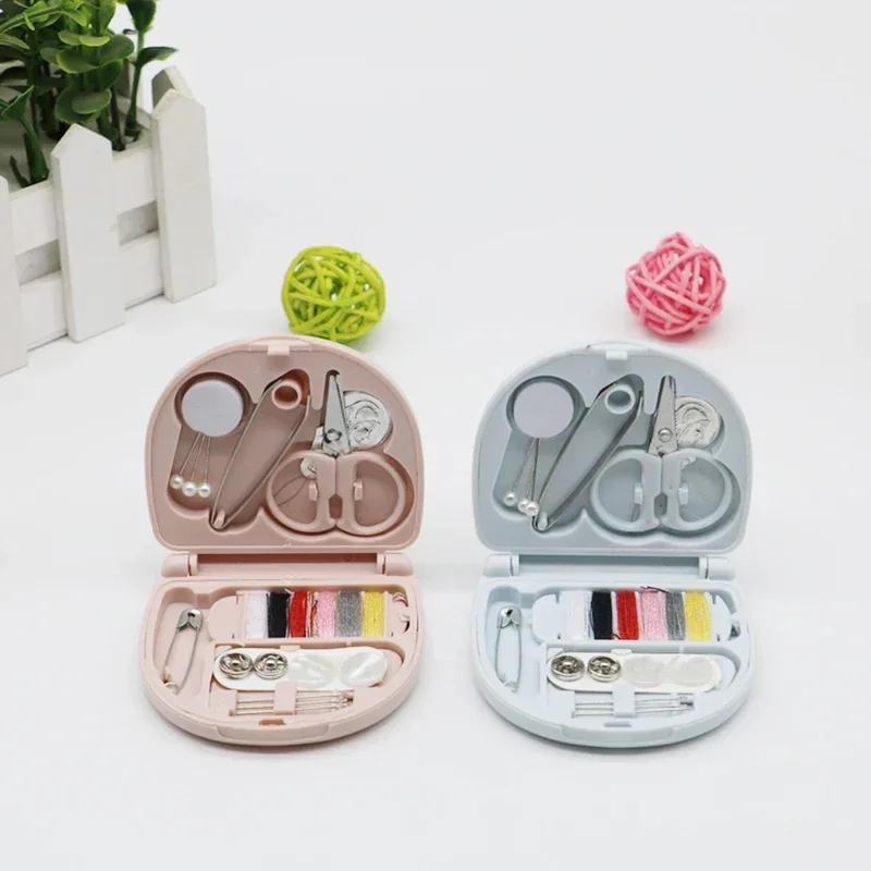 Travel Sewing Box, Mini Portable DIY Sewing Kit Box, Convenient Craft Organizer For Home Use blue