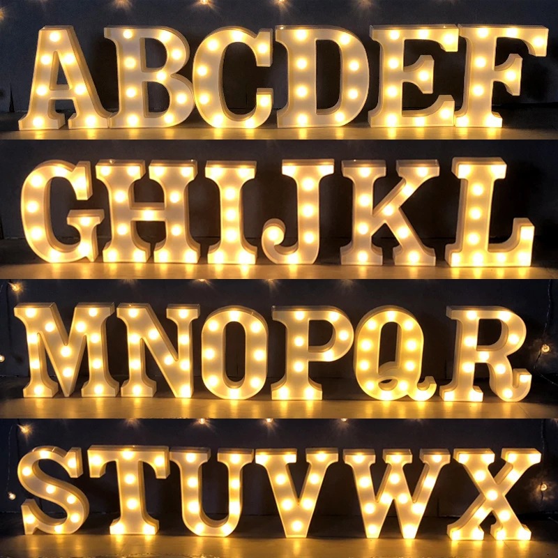 Alphabet LED Light Lamp Luminous Night Light For Home, Wedding, Birthday, And Party Decor r