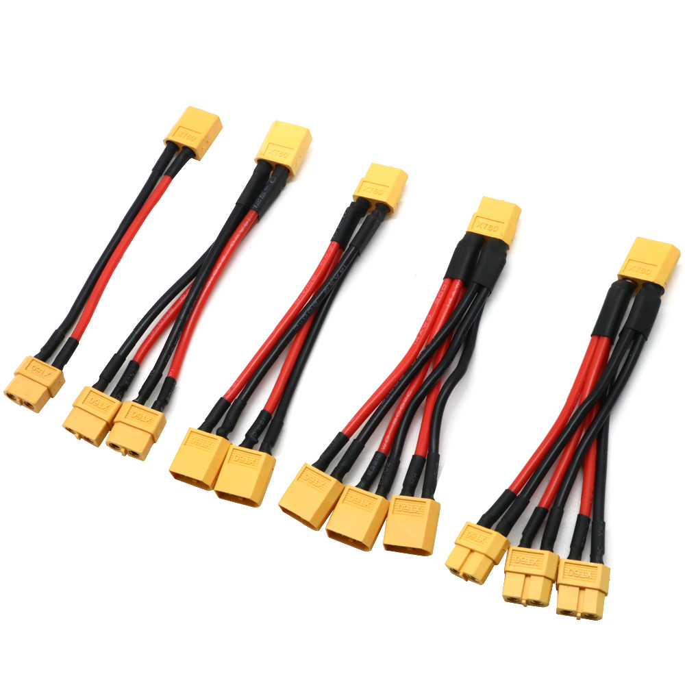 Parallel Battery Connector Y Splitter Dual Extension Silicone Wire For RC Battery ESC 1 Male To 2 Female