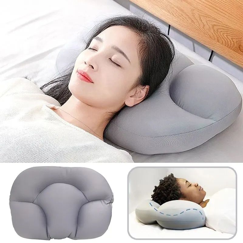 All Round Egg Shaped Cloud Memory Foam Pillow 3D Ergonomic Cooling Bed & Nursing Pillow light Gray