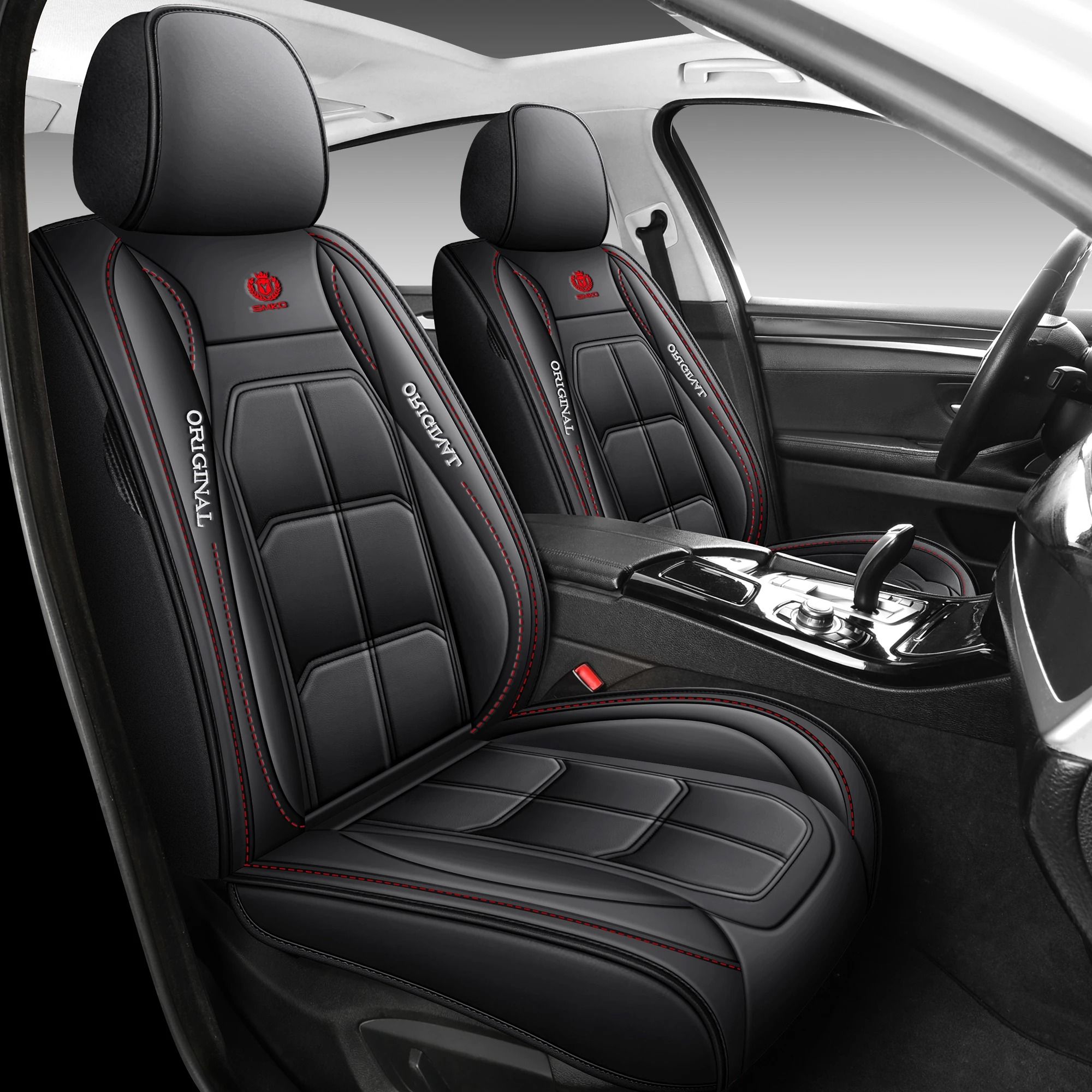 Luxury Universal Car Seat Cover PU Leather Soft Cushion Protector All Season Car Seat Protector Pad black 1pc