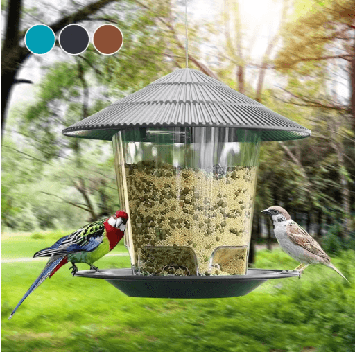 PerchSmart Automatic Bird Feeder Hanging Multi Hole Outdoor Bird Feeder Dispenser blue