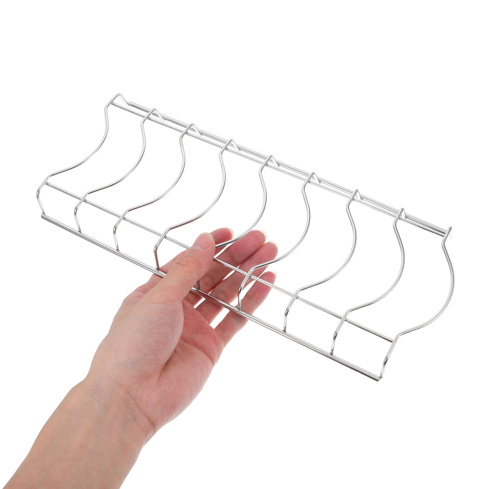 Compact Stainless Steel Dish Rack With 8 Sections & Bowl Holder, Kitchen Drying Rack With Drain Holes Compact Stainless Steel Dish Rack With 8 Sections & Bowl Holder, Kitchen Drying Rack With Drain Holes