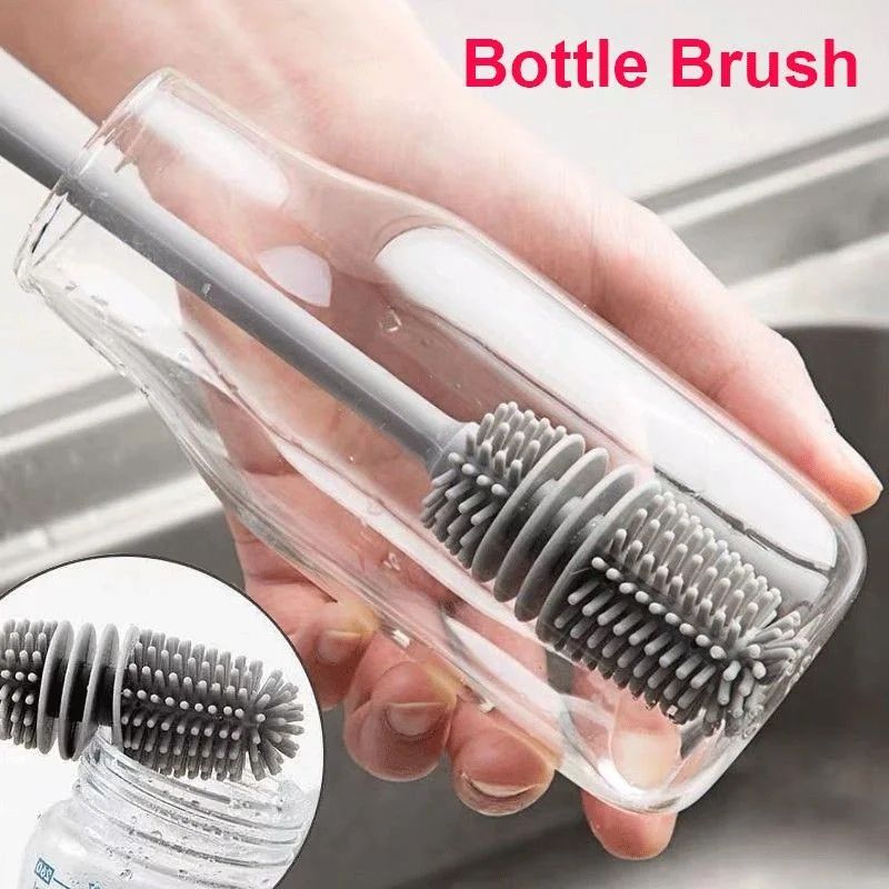 Silicone Bottle Brush Long Handle Cup Scrubber For Glasses And Bottles Silicone Bottle Brush Long Handle Cup Scrubber For Glasses And Bottles