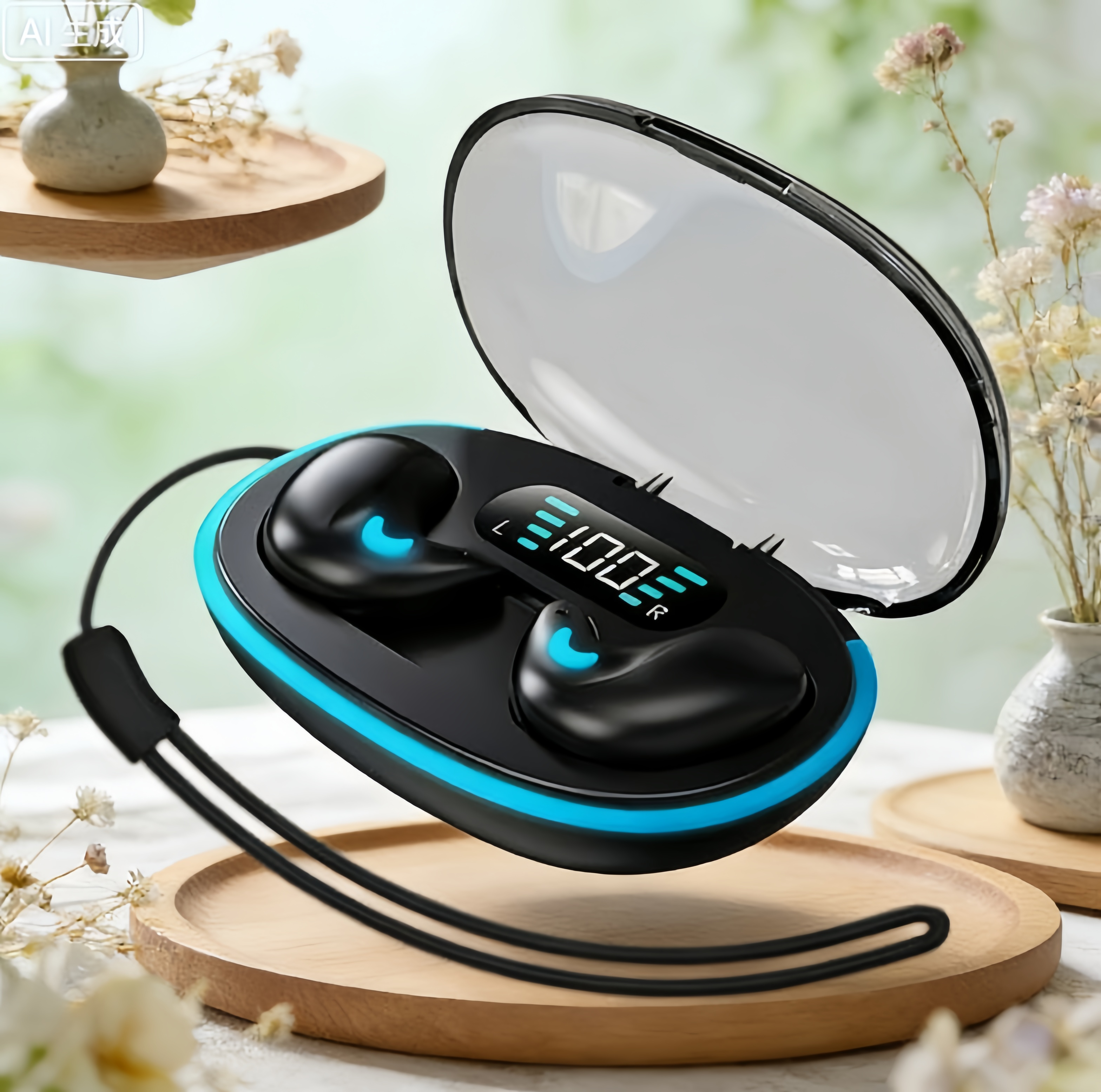 Ultra Slim Sleeping Bluetooth Earbuds Wireless Bluetooth Earphones With Hi Fi Stereo Sound khaki