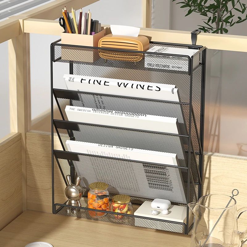 5 Tier Mesh Desk And Wall File Organizer Rack 6 tier White