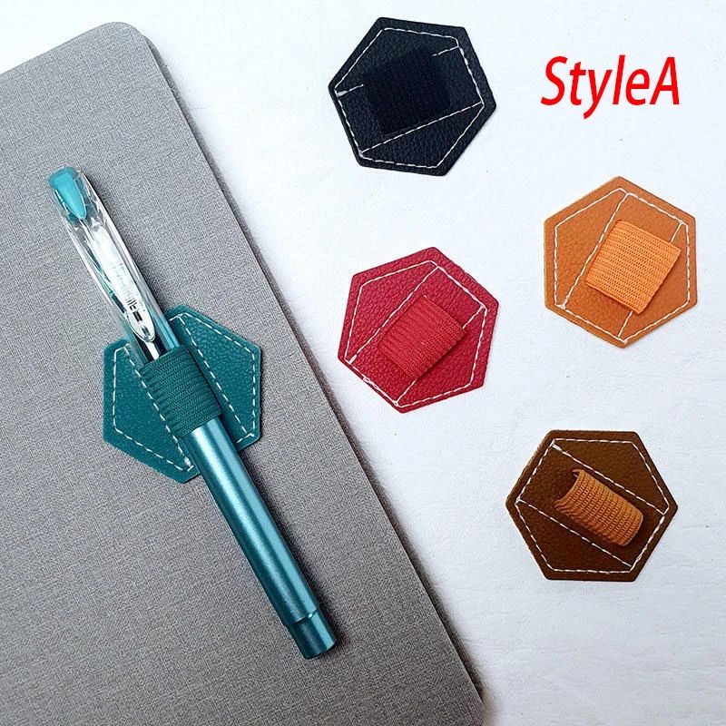 PU Adhesive Magnetic Pen Holder For Tablet And Laptop red