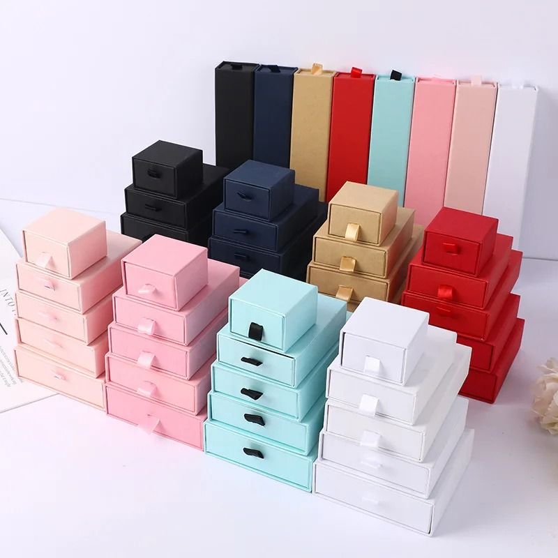 Drawer Jewelry Organizer Box High Performance Packing & Display For Rings & Necklaces (12pcs) light Pink 9 X 9 X 3.2 Cm