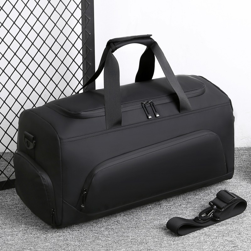 Large Capacity Gym Bag, Sports Duffel Bag, Portable Travel Handbag With Shoes Storage For Vacation black