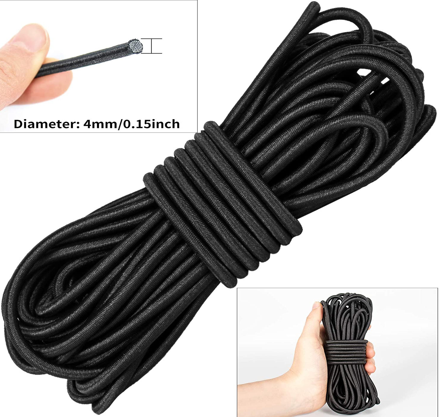 High Quality Elastic Rope For Sewing And DIY Crafts White Black Rubber Bands white 2mm 10meters