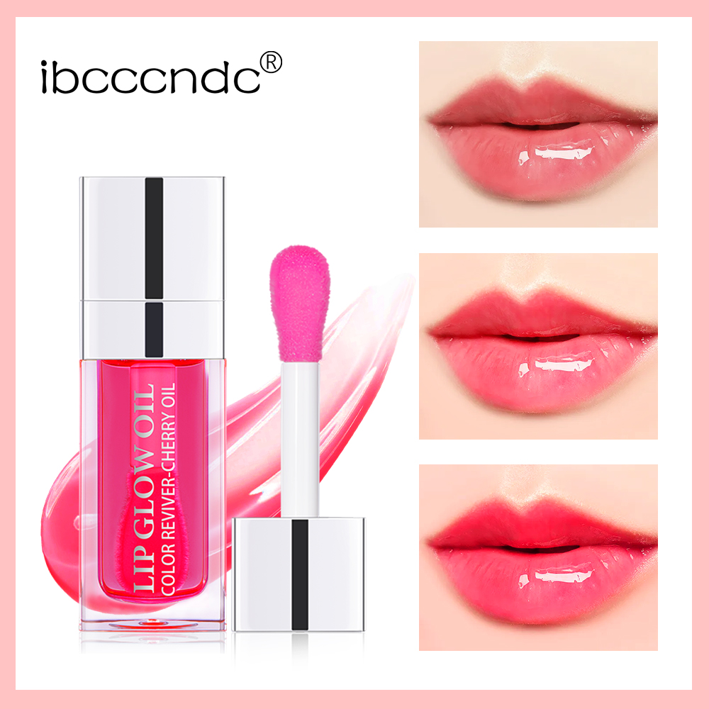 Moisturizing Lip Oil Gloss For Plumping Exfoliating Lips, Hydrating Care Soft Gloss Finish cherry