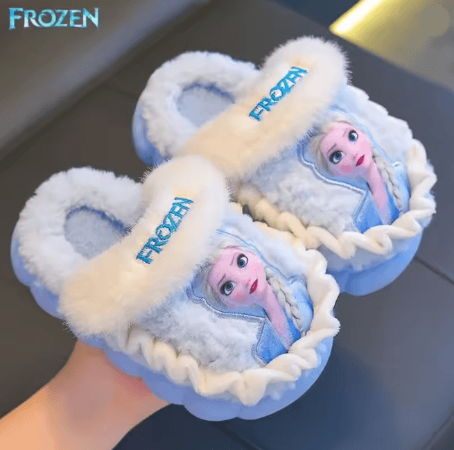 Elsa Frozen Kids Cotton Slippers Warm Non Slip Winter House Shoes c 8