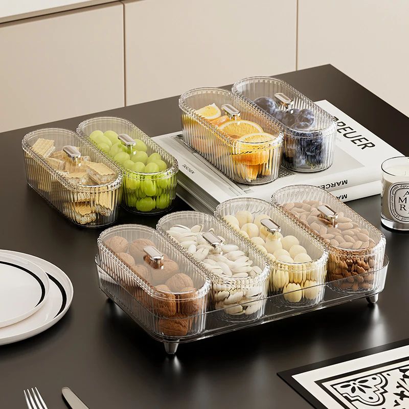 Home Living Fruit And Snack Bowl With Lid transparent