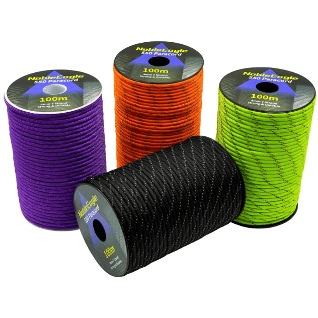 Reflective 550 Paracord Rope 7 Strand 4 Mm Tactical Camping Lanyard And DIY Survival Cord fang Yellow 100m