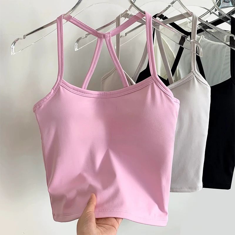 FlexGlow Nude Sports Bra Slim Fit Yoga Fitness Vest white xl