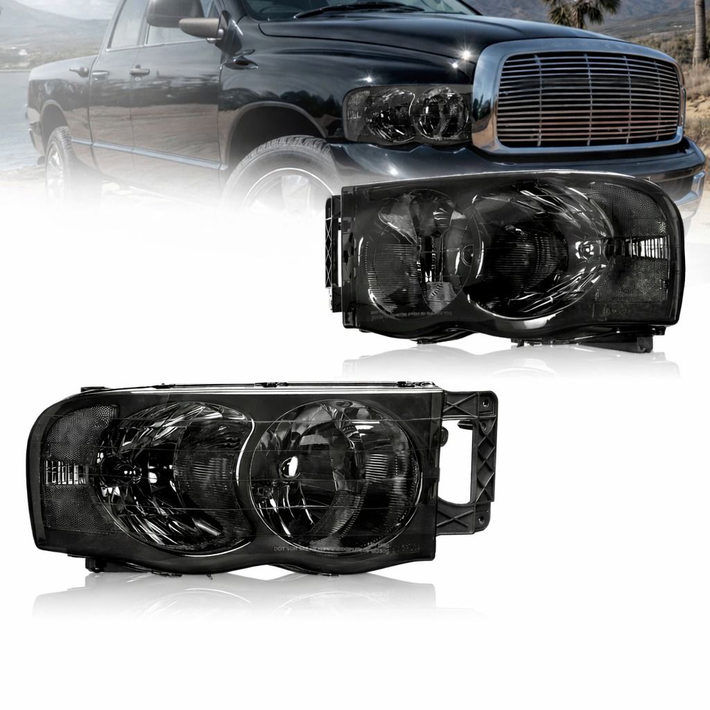 Smoke Lens Chrome Headlights Assembly For Dodge Ram Smoke Lens Chrome Headlights Assembly For Dodge Ram