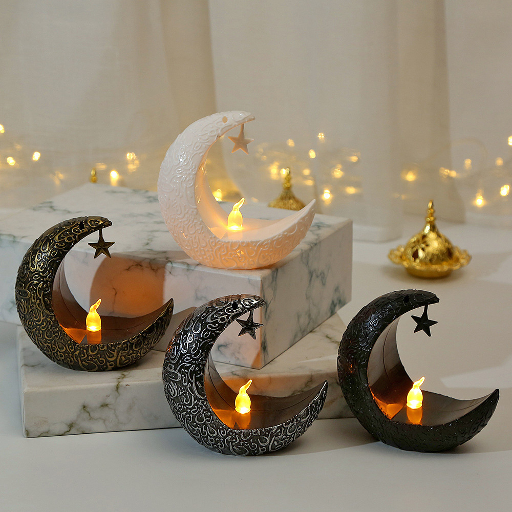 Ramadan LED Star Moon Lamp Islamic Home Decor For Eid & Ramadan Celebration white