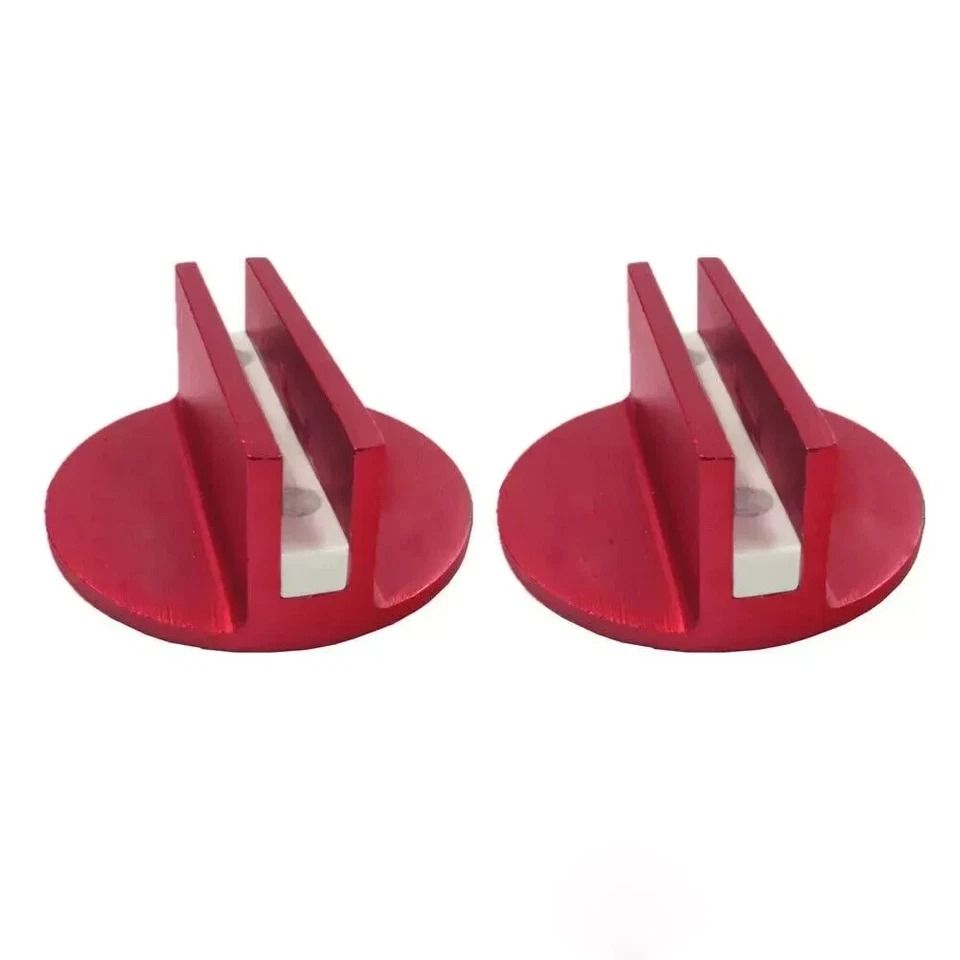 Magnetic Jack Pad For Universal Car, Pinch Weld Rail Adapter, Red, Slotted, Aircraft Grade Aluminum Magnetic Jack Pad For Universal Car, Pinch Weld Rail Adapter, Red, Slotted, Aircraft Grade Aluminum