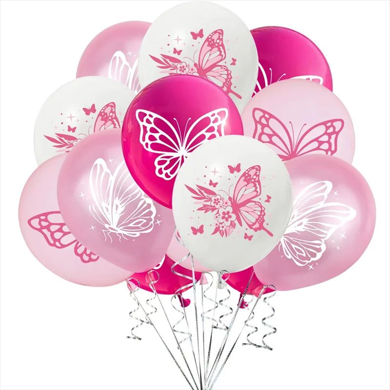 Butterfly Theme 12 Inch Latex Balloon Set purple 1 Pack