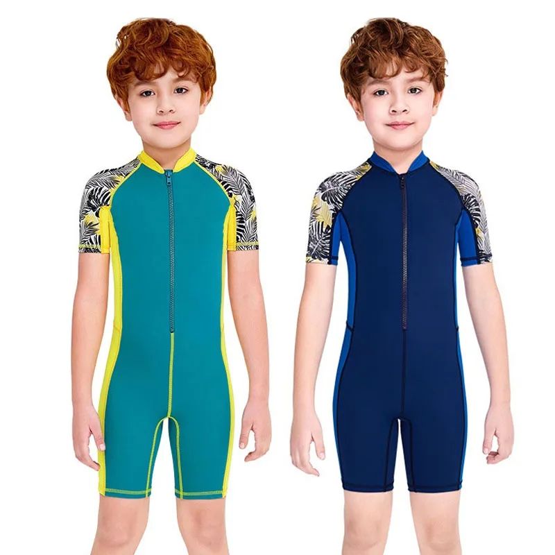 Boys One Piece Short Sleeve Swimwear Set e 12t
