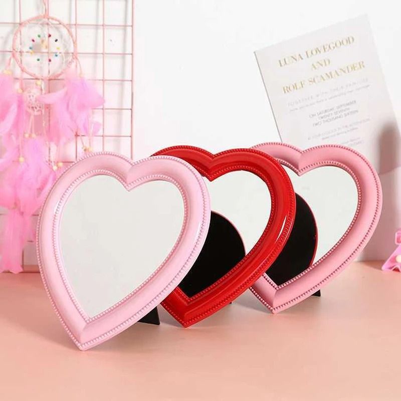 Aesthetic Pastel Heart Vanity & Wall Mirror white