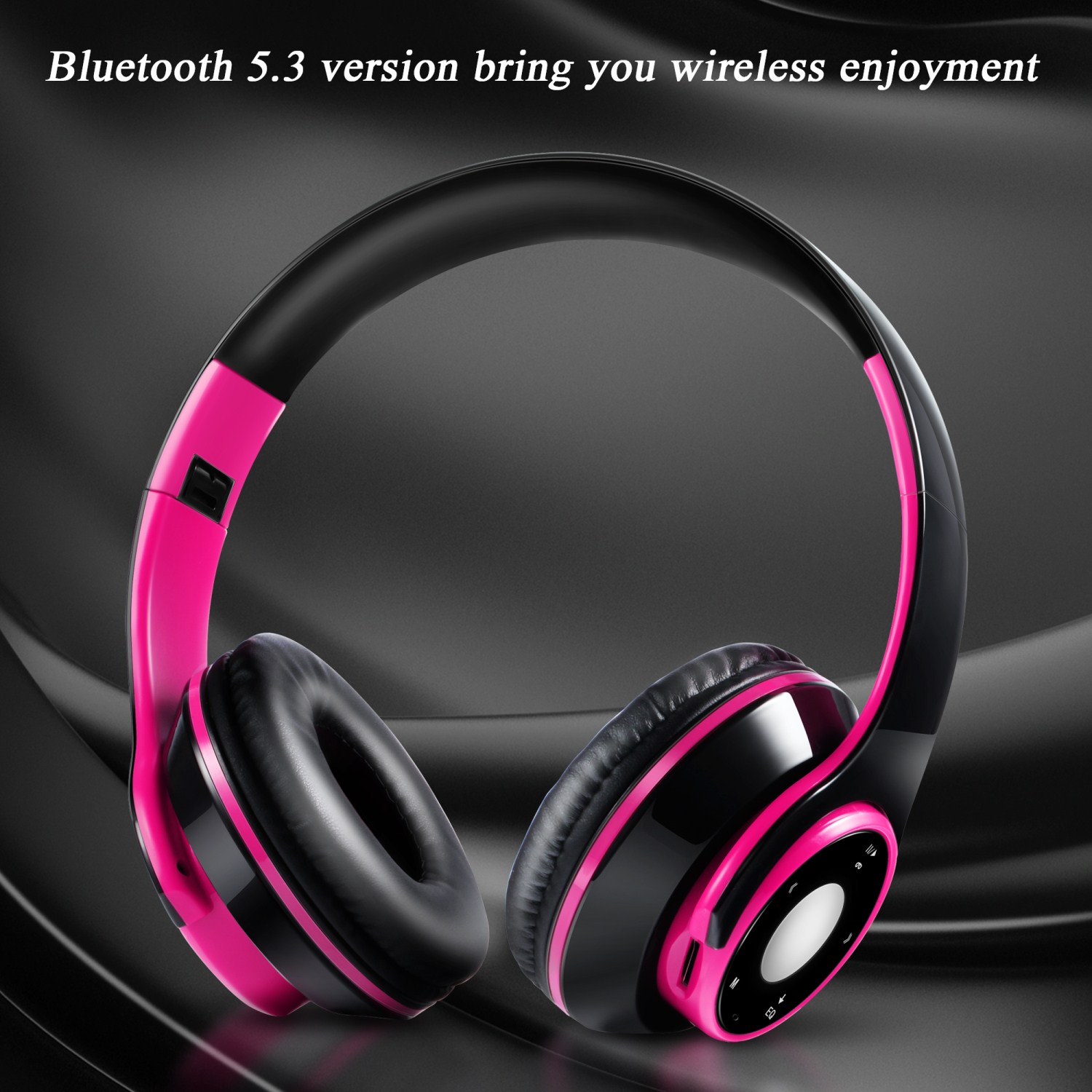 Wireless Bluetooth Headphones With Built In Player Foldable Sport Stereo Sound For Active Lifestyles rose